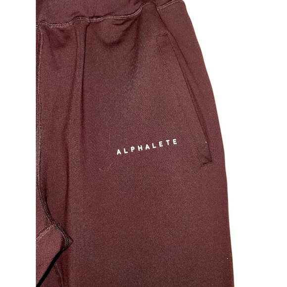 Alphalete Premium V2 Athleisure Gym Brat Track Star Joggers Burgundy Size Large - Picture 3 of 5